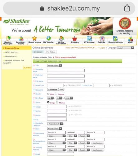 sistem-daftarkan-keahlian-baru-shaklee-secara-online-sahaja